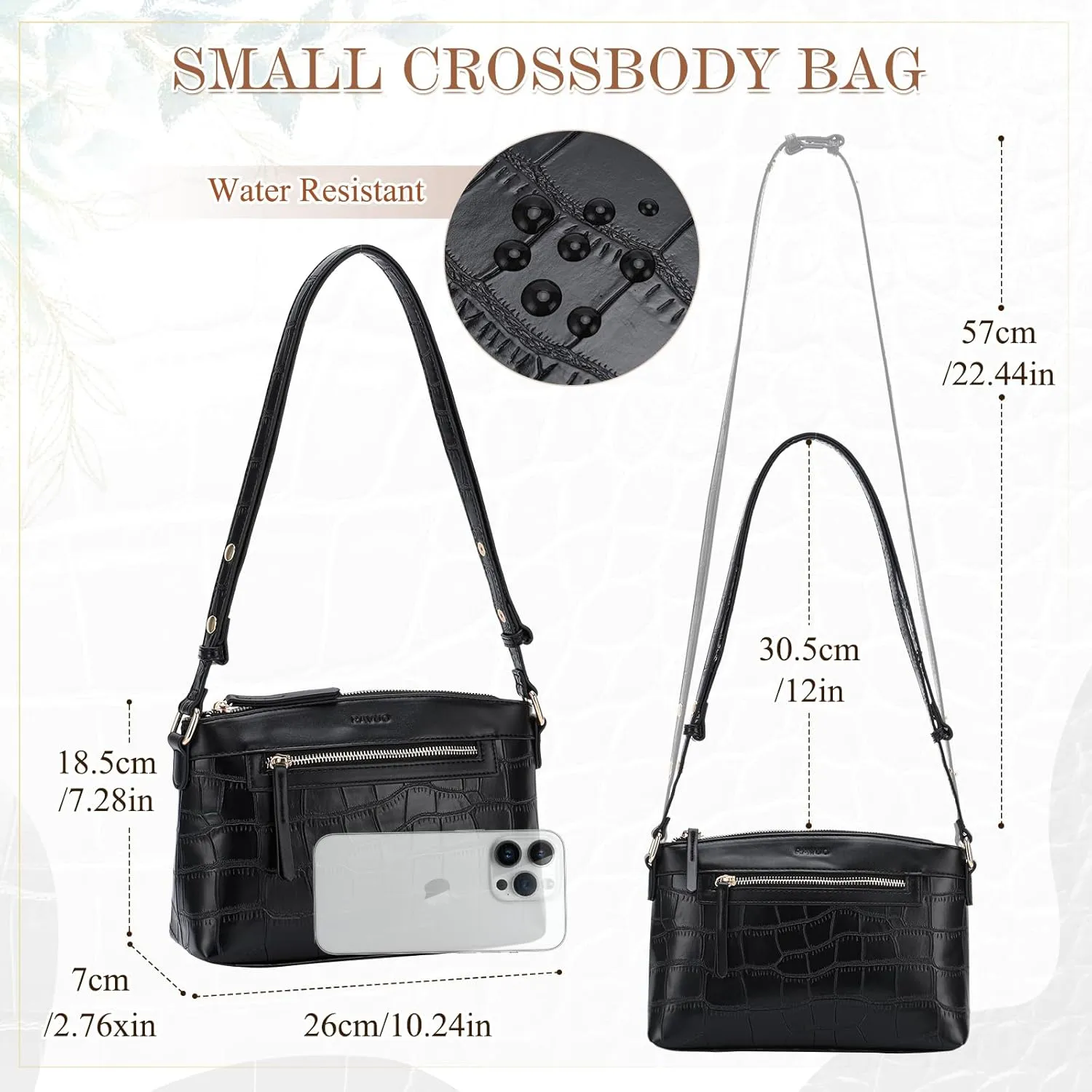 Small Shoulder Bags,RAVU Hobo Crossbody Purses for Women Crocodile Leather Clutch w Adjustable Strap