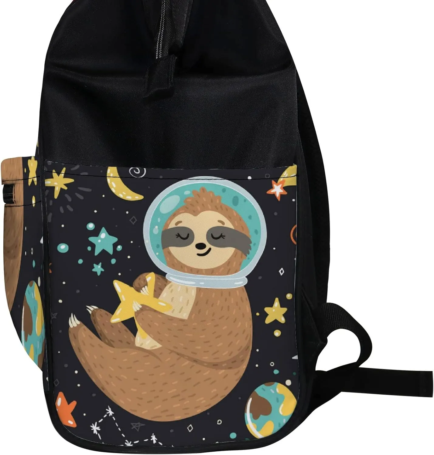 Smiling Cute Baby Sloth Astronaut Diaper Bag Backpack Waterproof Backpack Baby Nappy Changing Bag for Travel Large Capacity Durable and Stylish for Woman