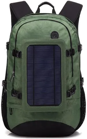 Solar Powered Backpack, Outdoor Live Streaming, Outdoor Backpack with Detachable 6.5w Solar Panel for Camping, cycling, Hiking, Mountain Climbing
