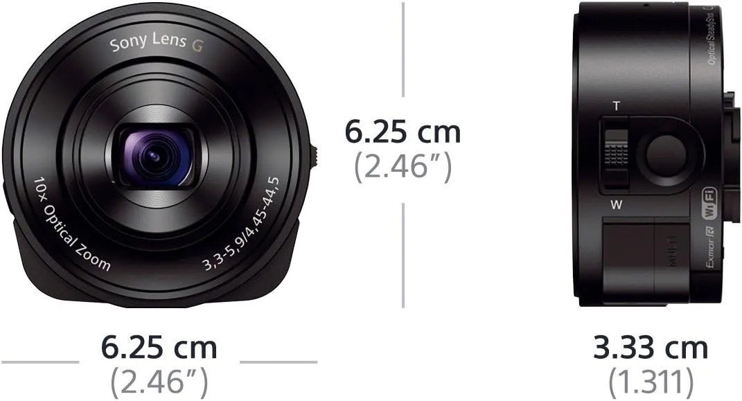 Sony DSC-QX10/B Smartphone Attachable 4.45-44.5mm Lens-Style Camera