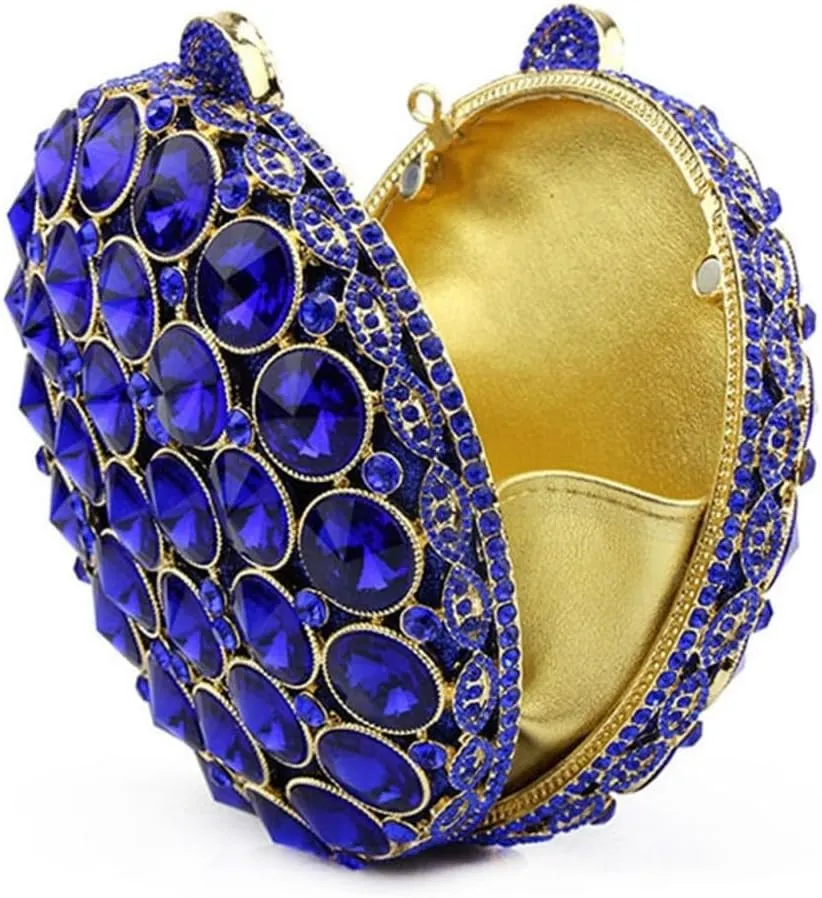 Sparkly Round Shape Evening Bag Luxury Crystal Clutch Formal Rhinestone Purse Party Wedding Cute Handbag