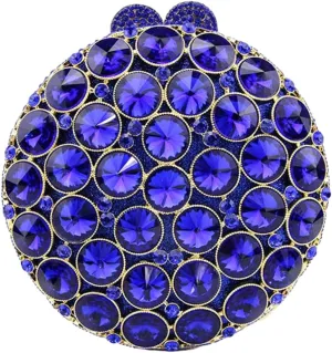 Sparkly Round Shape Evening Bag Luxury Crystal Clutch Formal Rhinestone Purse Party Wedding Cute Handbag