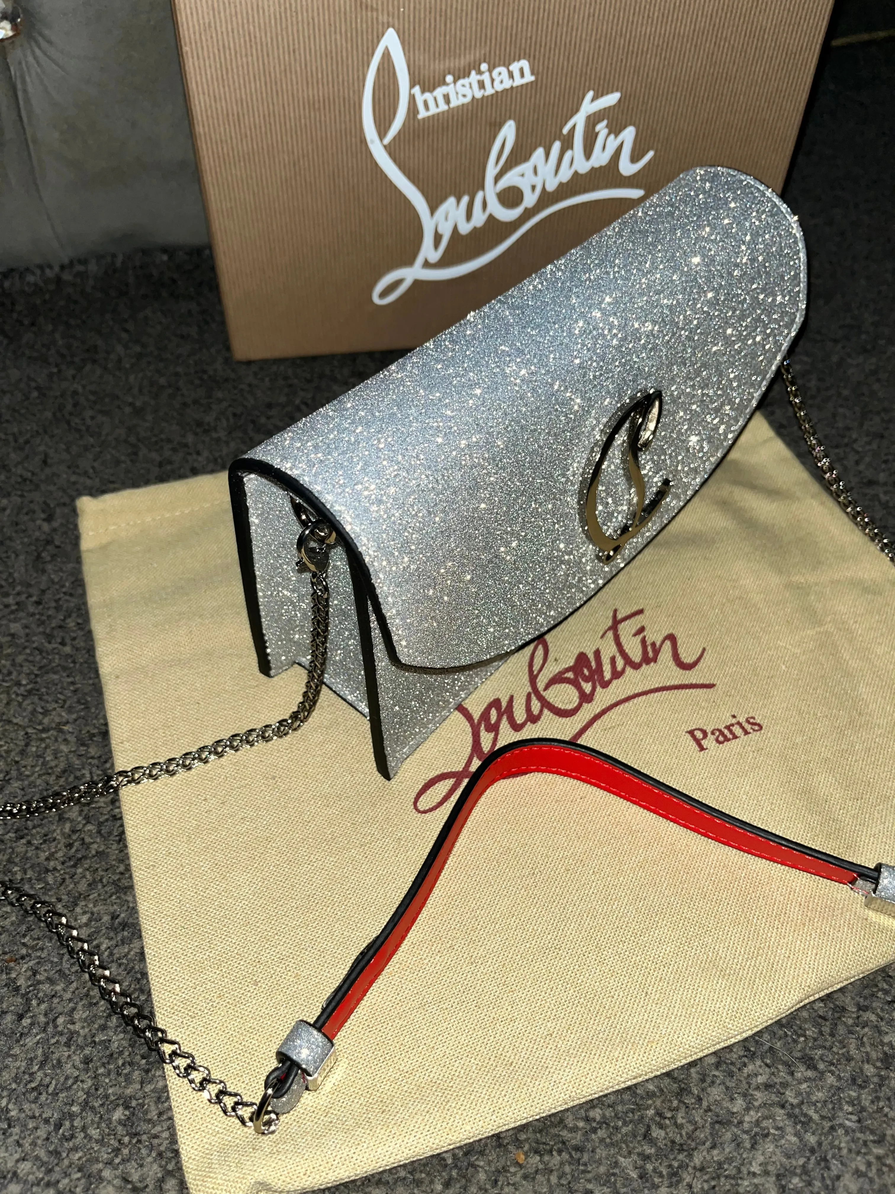 Sparkly Silver Clutch Bag