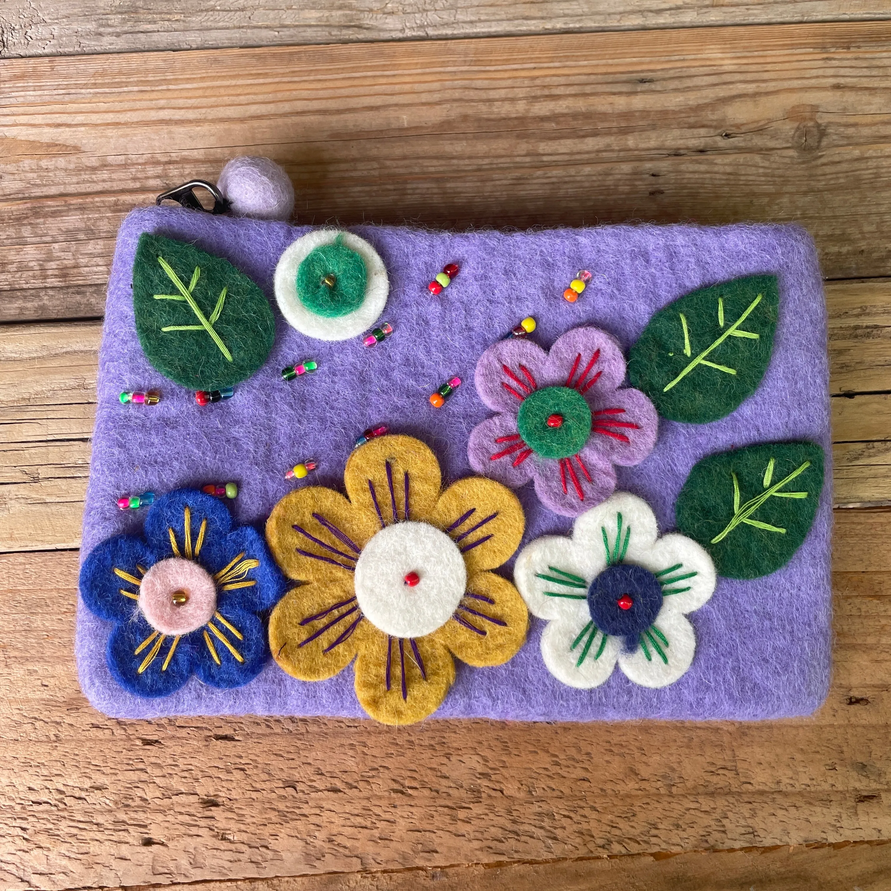 Spring Flowers - Felt Purse
