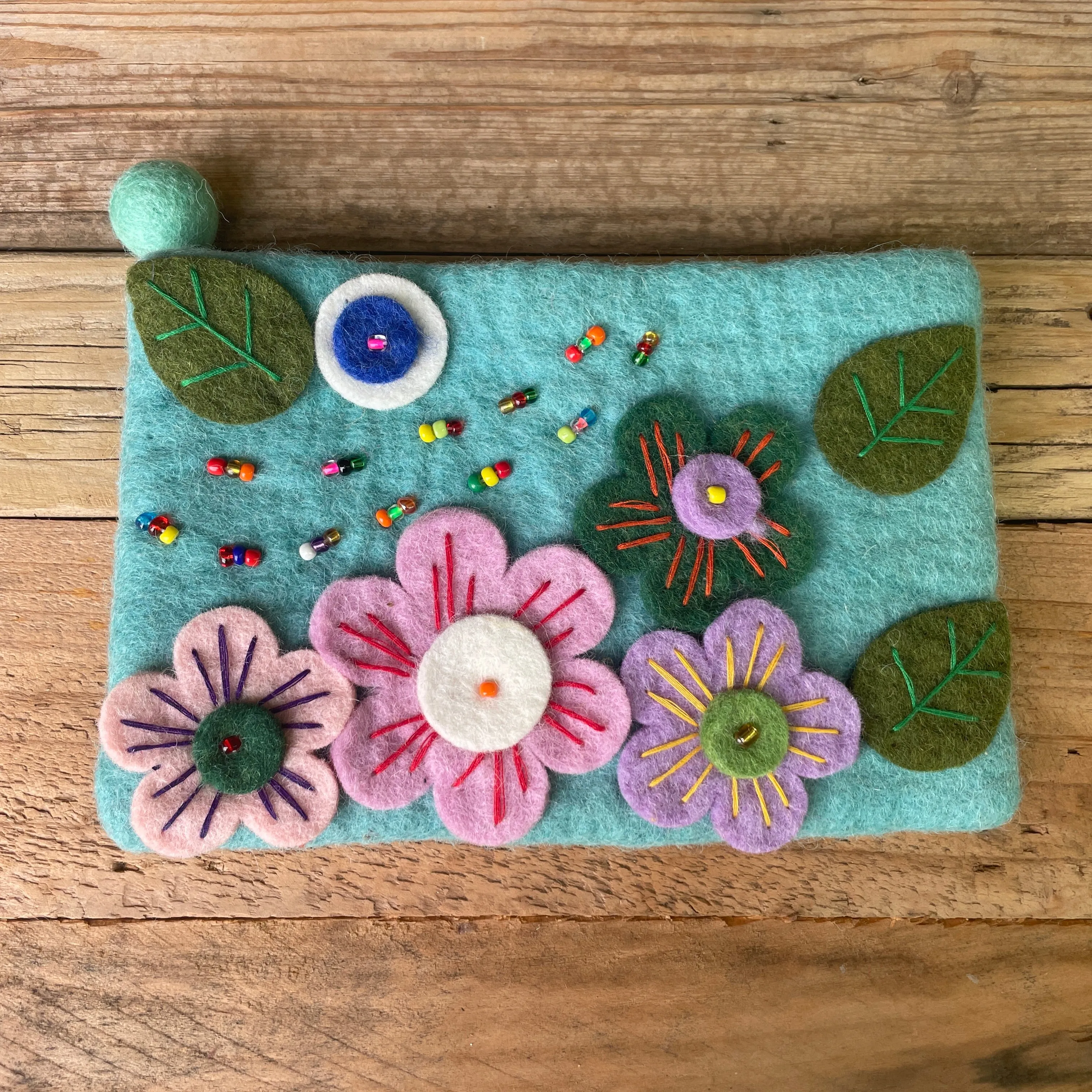 Spring Flowers - Felt Purse