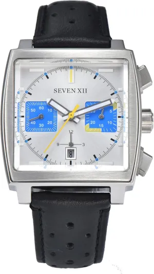 Square Automatic Chronograph Watch for Men Self Wind Sapphire Crystal Business Classic Luminous Sport Wristwatch with Leather Strap S003