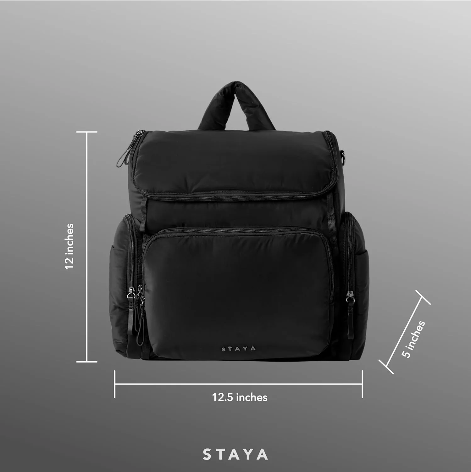 Staya Large Baby Diaper Bag Backpack for Boys and Girls (Black)