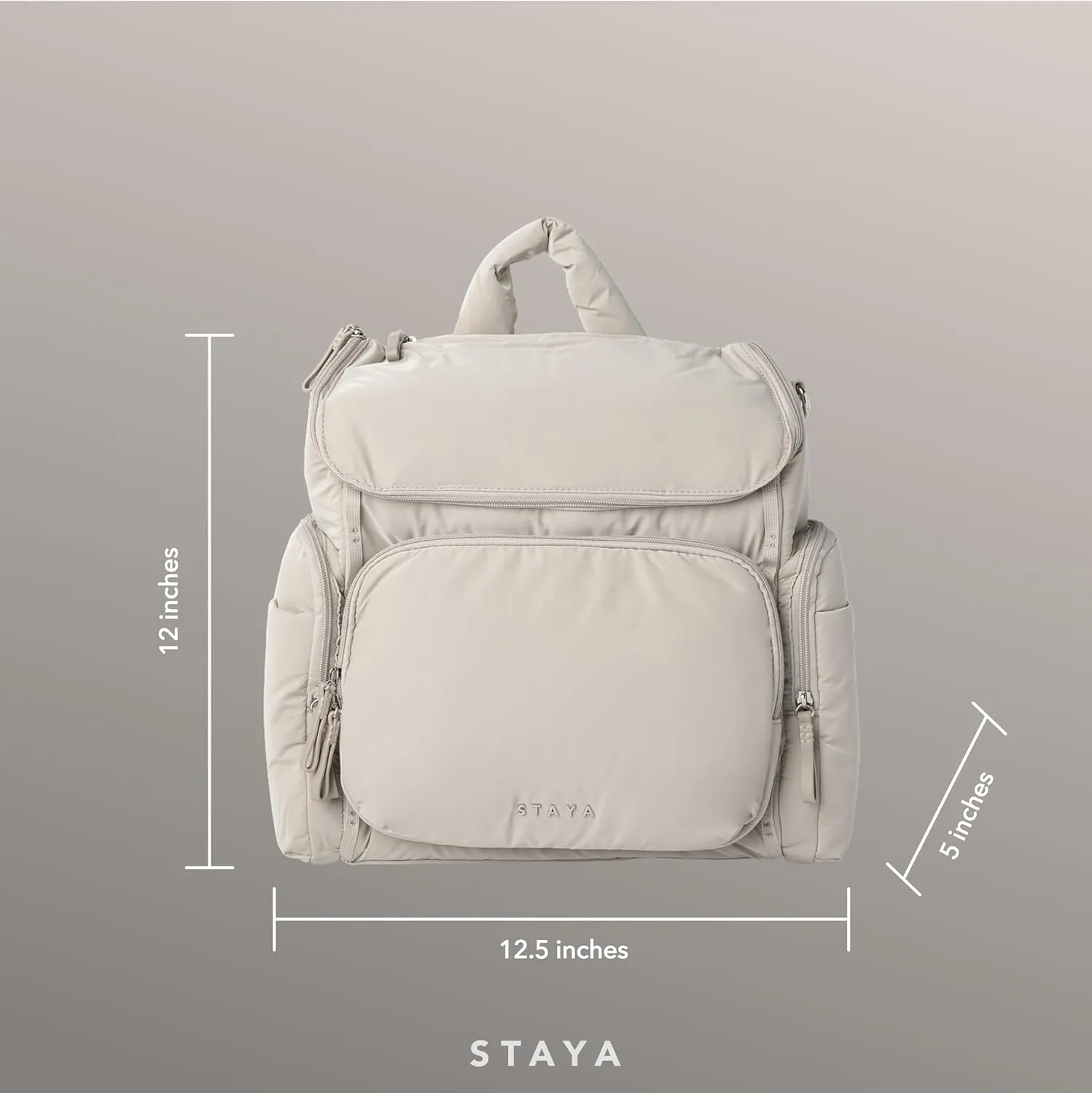 Staya Large Baby Diaper Bag Backpack for Boys and Girls (Dove Gray)