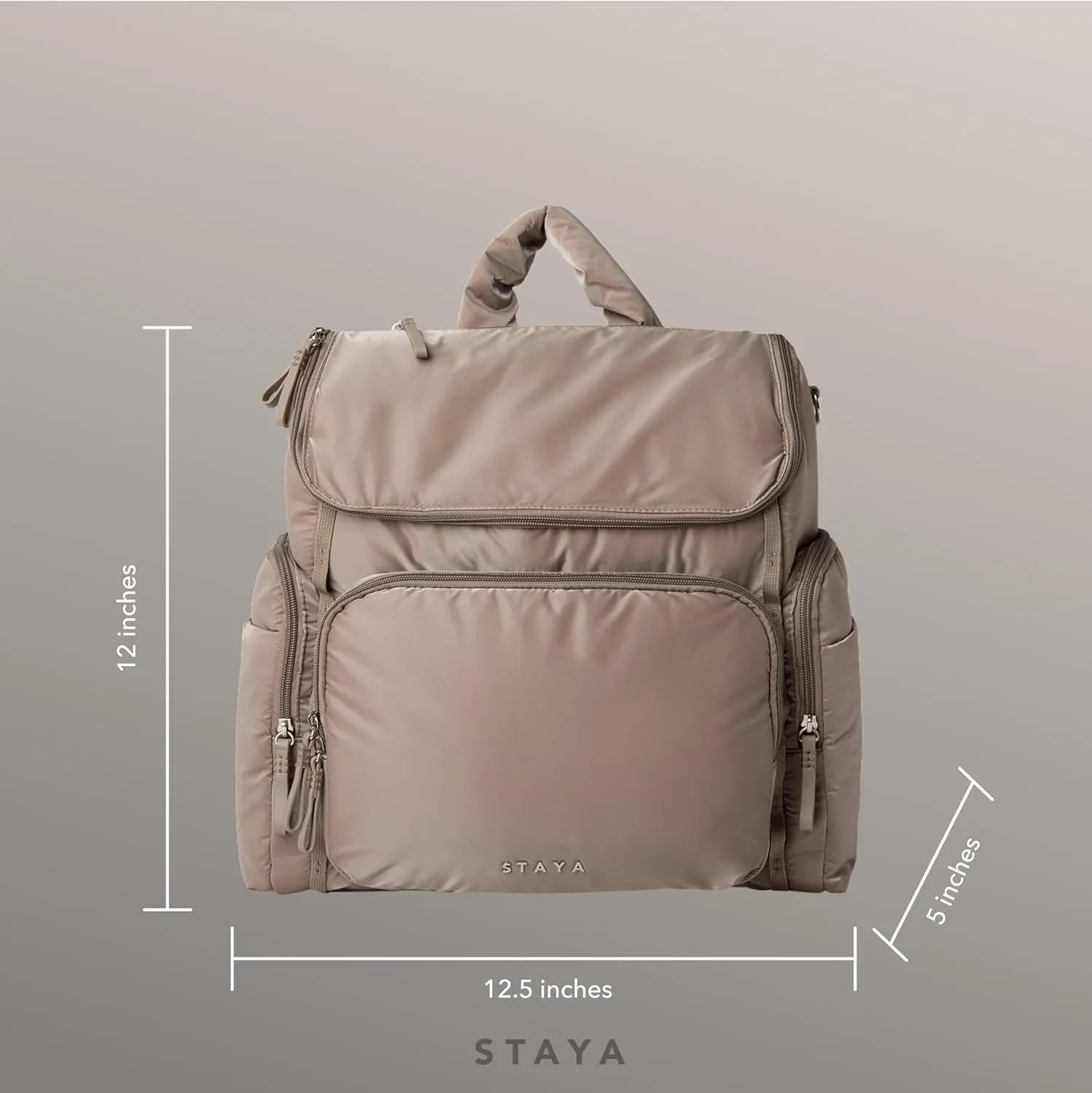 Staya Large Baby Diaper Bag Backpack for Boys and Girls (Taupe)