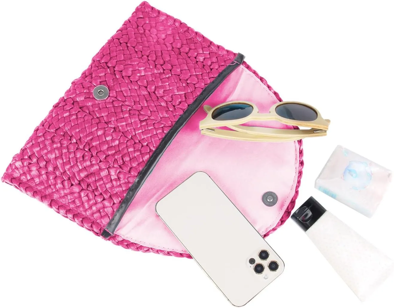 Straw Clutch Purses for Women Summer Beach Bags Envelope Woven Clutch Handbags