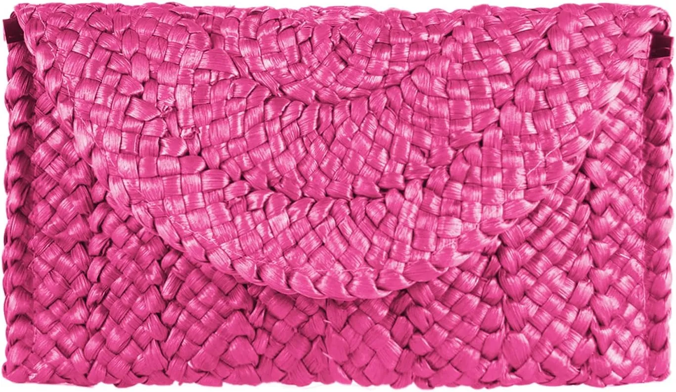 Straw Clutch Purses for Women Summer Beach Bags Envelope Woven Clutch Handbags