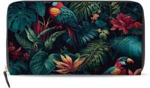 susiyo Womens Wallet Lush Vegetation Wallet for Women Long Wallet PU Leather Zip Around Phone Clutch Handbag Card Holder Purse Girls Men
