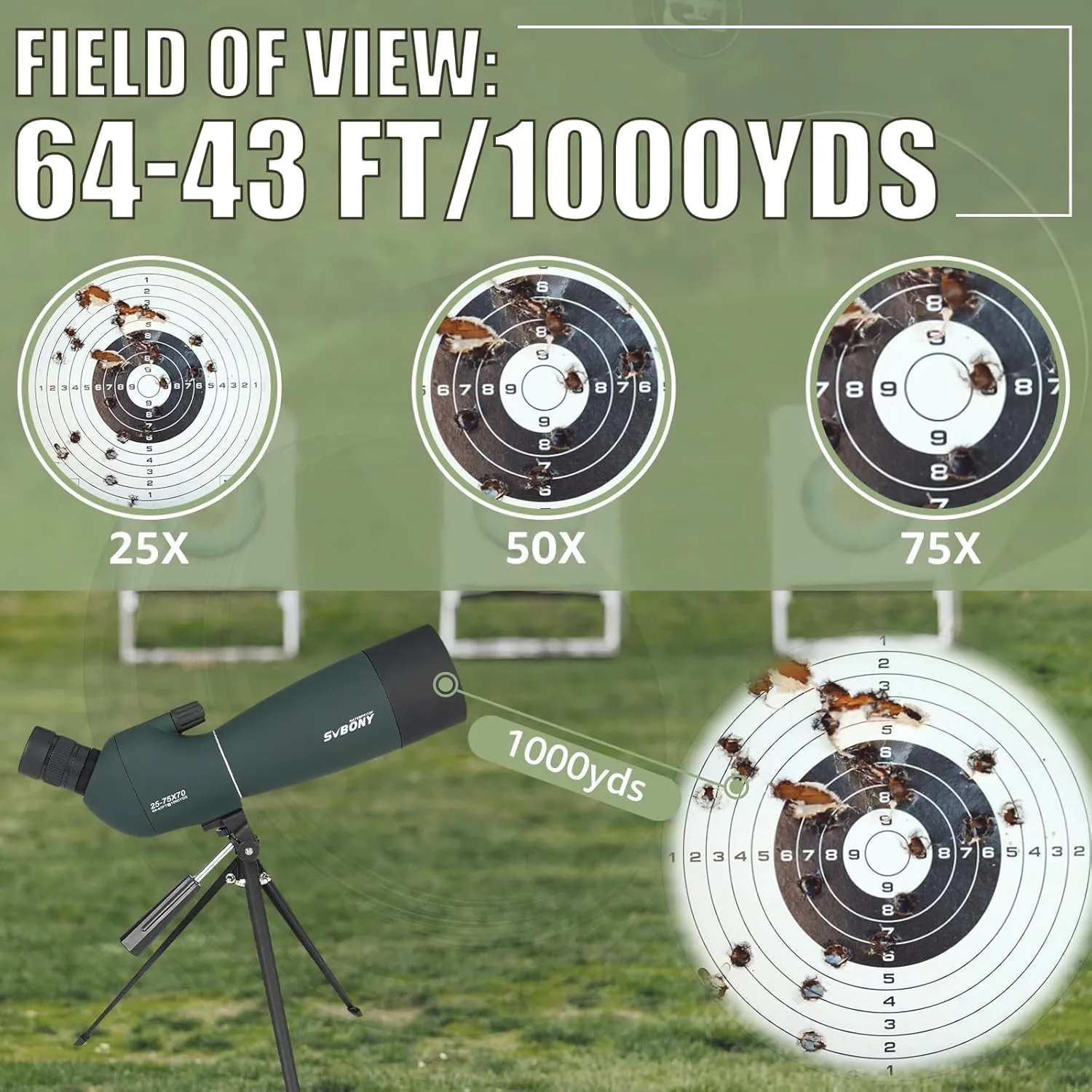 SVBONY SV28 Plus Spotting Scopes with Tripod, Angled Spotter Scope with Upgraded Phone Adapter, IP65 Waterproof Fogproof Long Range Spotting Scope for Target Shooting, Birding