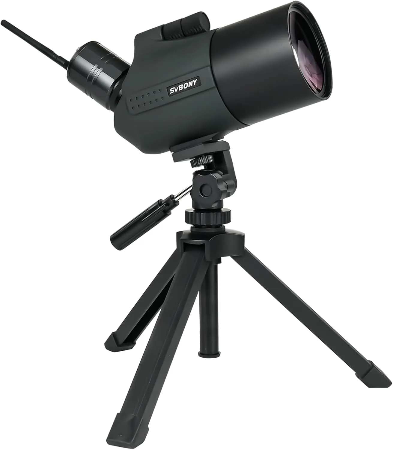 SVBONY SV41Pro Spotting Scope, Mak Telescope with FMC Coating &1.25" Detachable Eyepiece,28-84x80mm Scope with SC001 WiFi Camera & Tabletop Tripod for Digiscoping, Visual Observation, Photography
