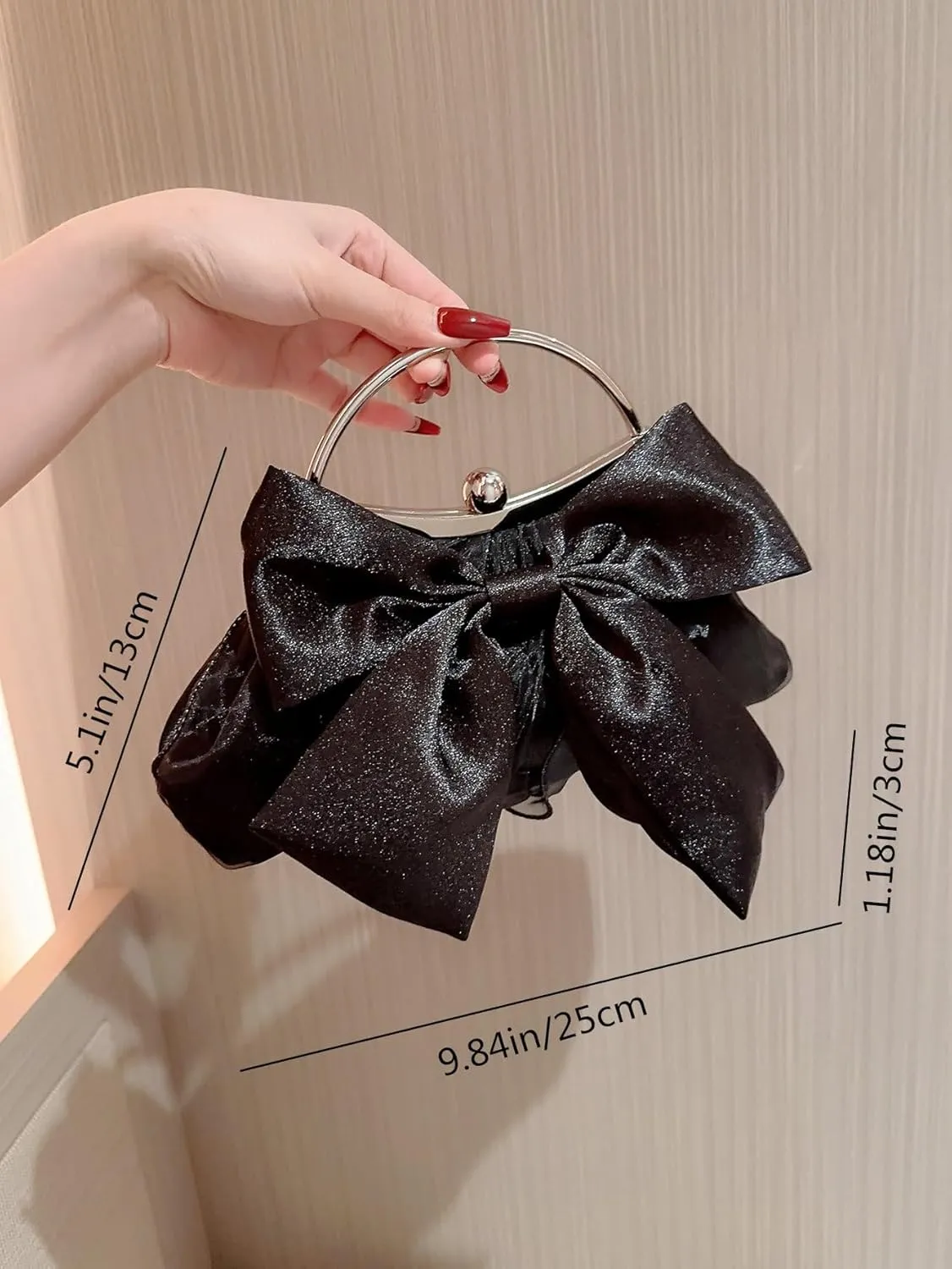 SweatyRocks Women's Cute Bow Decor Clutch Purse Evening Handbag Prom Crossbody Bags