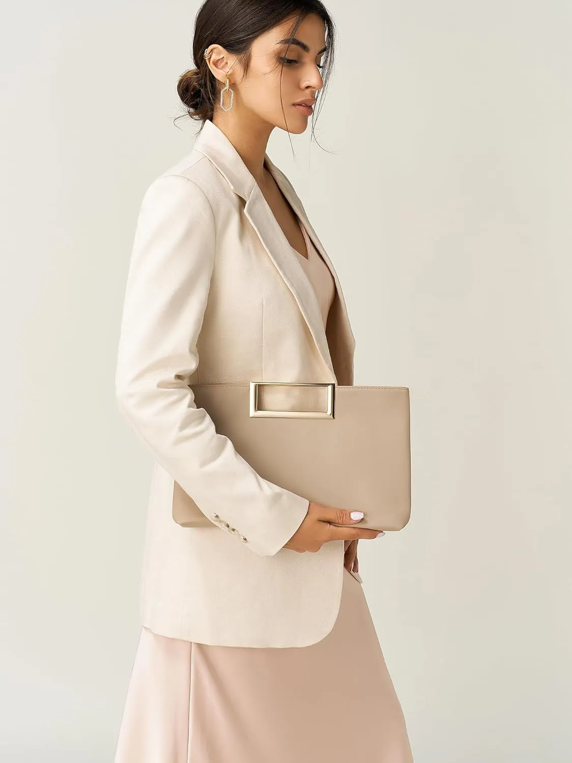 SWEETV Clutch Purses for Women Evening Formal, Fashion PU Leather Purse for Prom, Cocktail, and Wedding,Nina