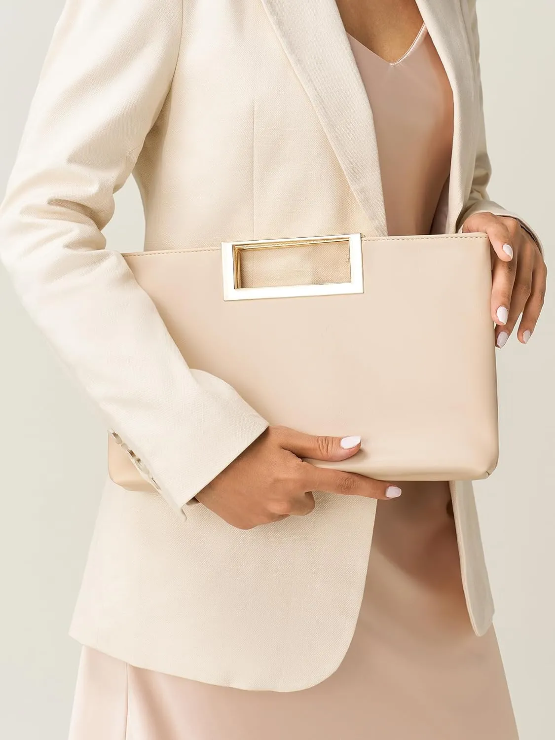 SWEETV Clutch Purses for Women Evening Formal, Fashion PU Leather Purse for Prom, Cocktail, and Wedding,Nina