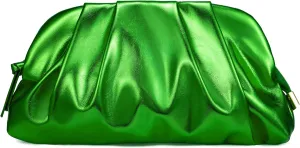 SWEETV Dressy Vegan Leather Clutch Purse for Women Formal, Soft Pleated PU Evening Clutch for Weddings, Proms, Cocktail-Gemma