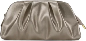 SWEETV Dressy Vegan Leather Clutch Purse for Women Formal, Soft Pleated PU Evening Clutch for Weddings, Proms, Cocktail-Gemma