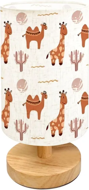 Table Lamp for Bedroom Seamless Pattern Giraffe Shower Scandinavian Pastel Textile Design Modern Lamp Beside Lamp Home Decor Night Light for Kids Nursery Room Office Dorm Living Room Decor