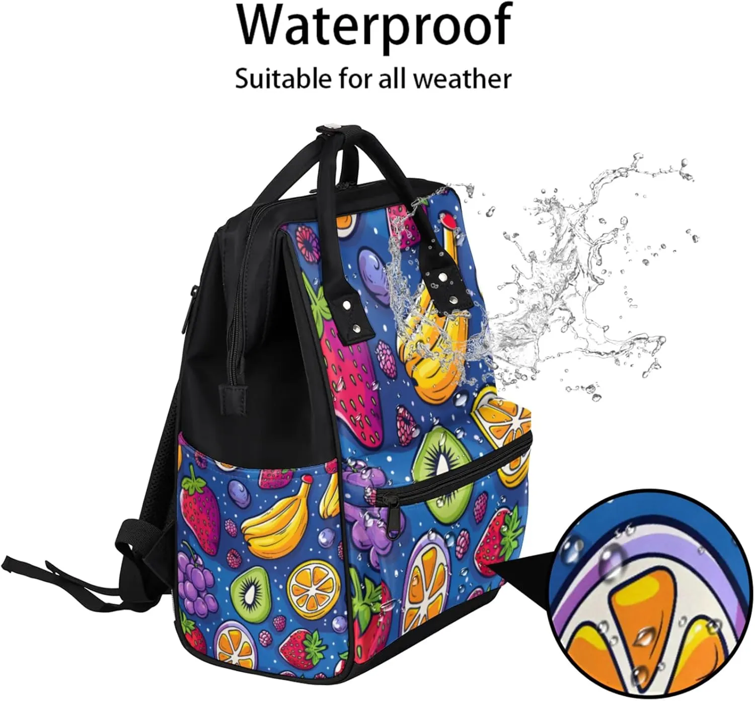 Tavisto Cosmic Berry Blast Double Shoulder Mommy Bag for Women, Polyester Large Capacity Diaper Backpack with Multi Pockets, Waterproof Adjustable Straps Diaper Bag for Moms Dads, 11''×7''×15.7''