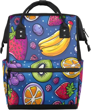 Tavisto Cosmic Berry Blast Double Shoulder Mommy Bag for Women, Polyester Large Capacity Diaper Backpack with Multi Pockets, Waterproof Adjustable Straps Diaper Bag for Moms Dads, 11''×7''×15.7''