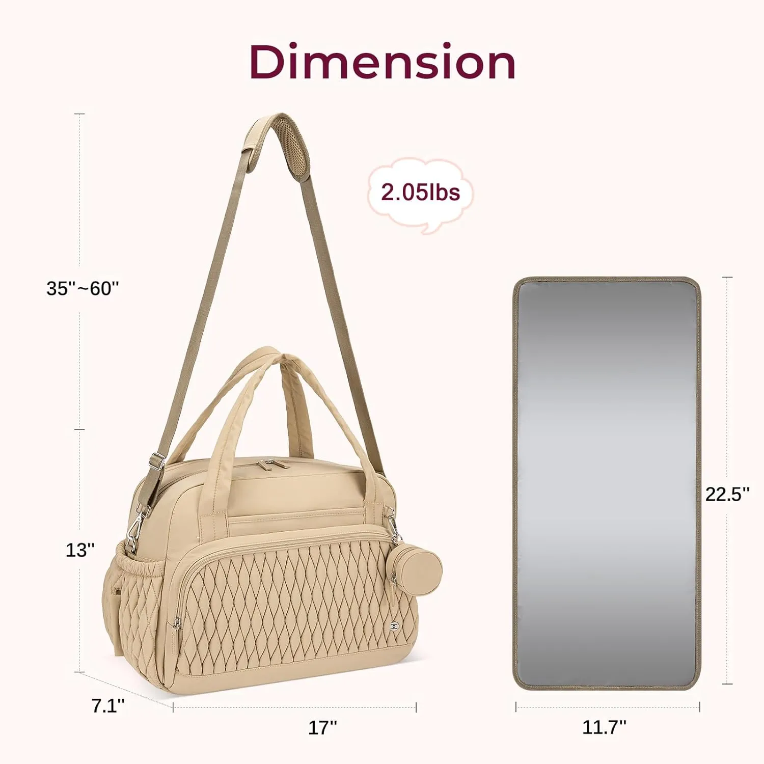 Telena Tote Diaper Bags, Travel Crossbody Large Capacity Hospital Bag for Women Labor Delivery with Pacifier Case