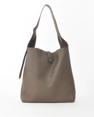 The Row Brown Elephant Pld Grained Leather Blake Hobo Shoulder Bag