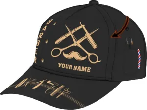 ThuhaTree Store Personalized Barber Shop Barber Tools Black Classic Baseball Cap - Classic 3D Cap