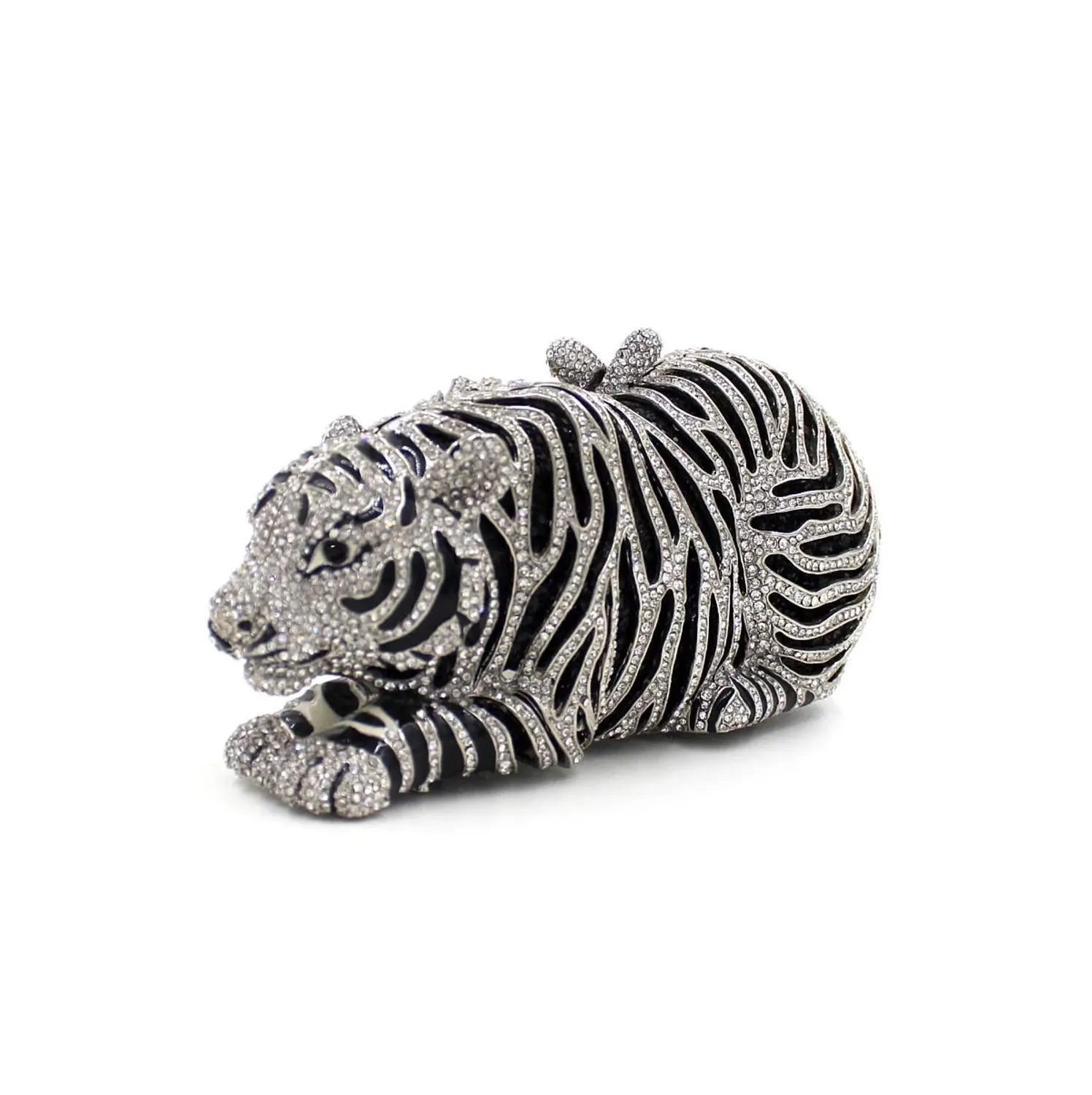 Tiger Sparkling Evening Clutch Bags with Chain