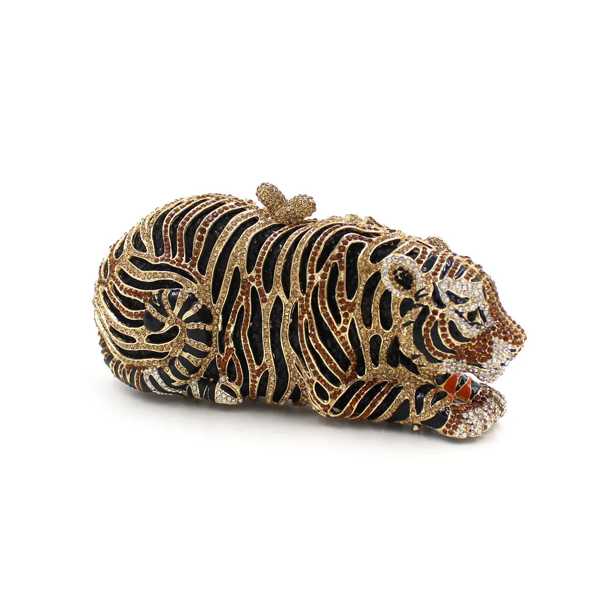 Tiger Sparkling Evening Clutch Bags with Chain