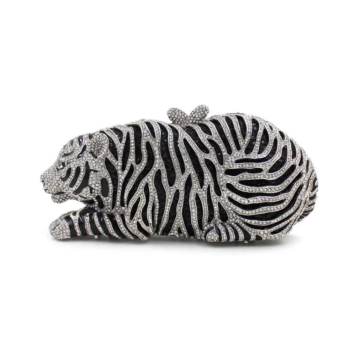 Tiger Sparkling Evening Clutch Bags with Chain