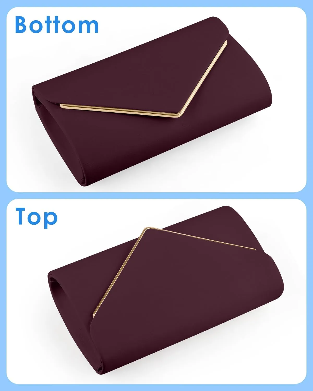 TINDTOP Evening Clutch Purses for Women Handbags for Formal Wedding Party Cocktail Prom Crossbody Shoulder Envelope Bag