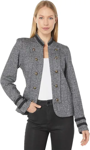 Tommy Hilfiger Women's Classic Tommy Open Front Band Jacket, Black Multi, X-Small