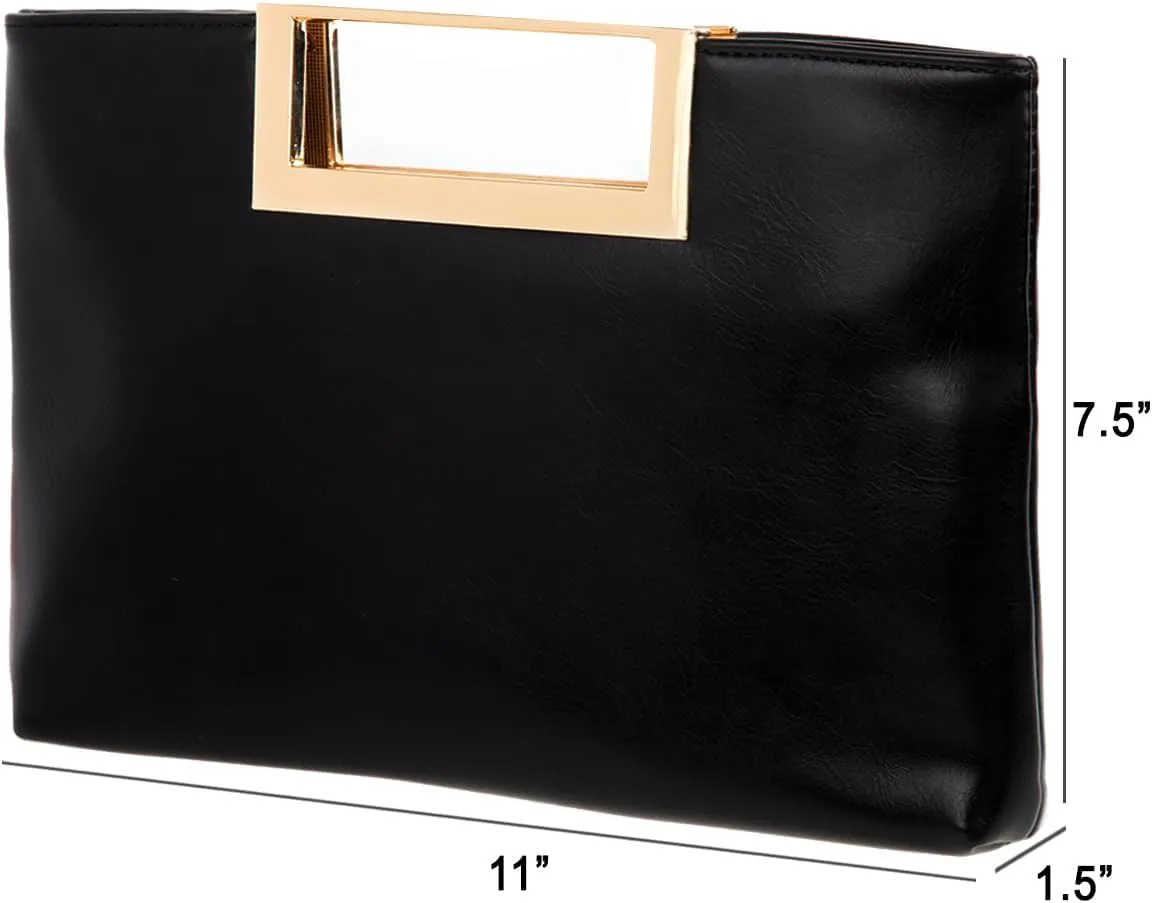 Top Handle Clutch Purses for Women Evening/Formal, Fashion PU Leather Purse for Prom, Cocktail, and Wedding,