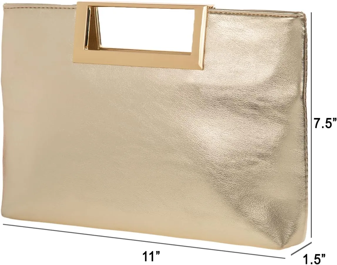Top Handle Clutch Purses for Women Evening/Formal, Fashion PU Leather Purse for Prom, Cocktail, and Wedding,