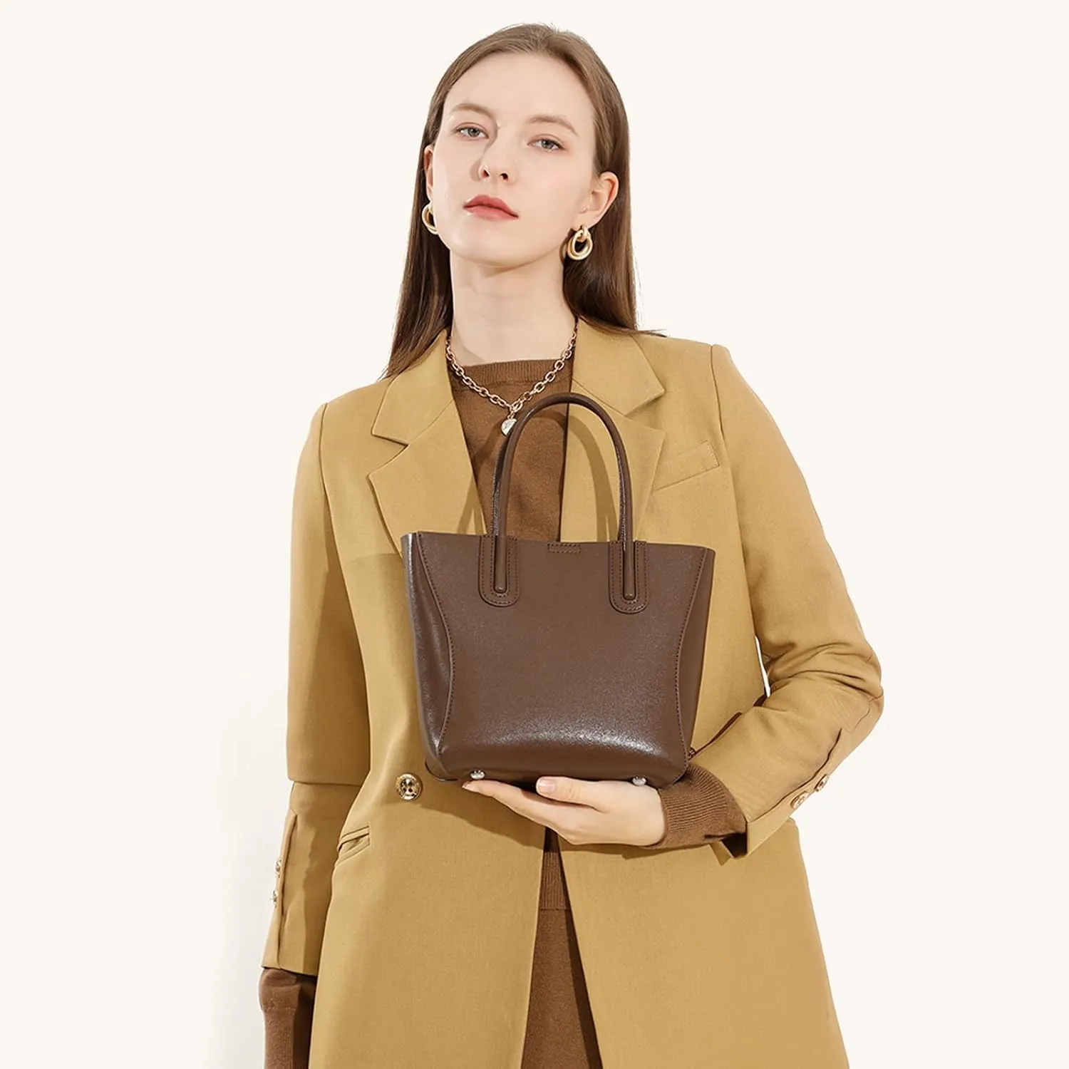 Top Handle Handbags Shoulder Bags for Women Genuine Leather Purses with Adjustable Strap