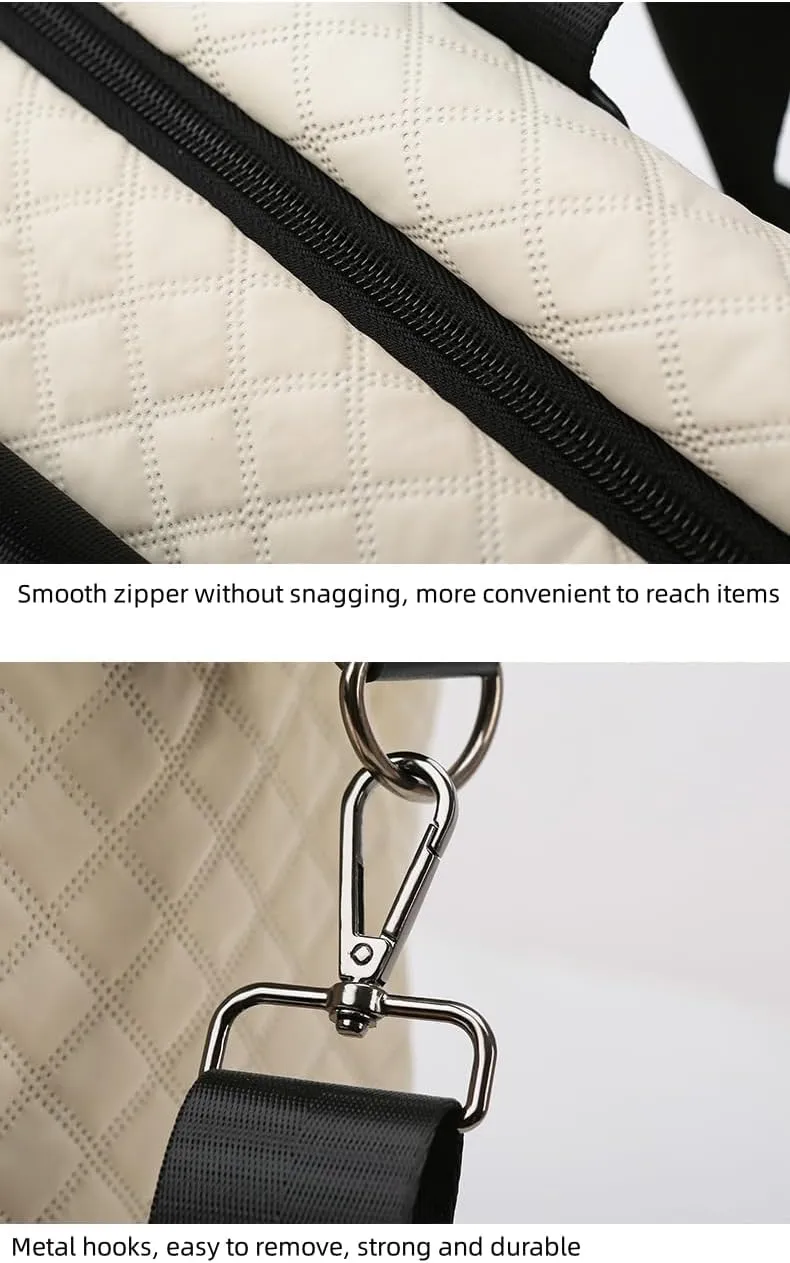 Tote Bag for Women, Large Tote bag with Zipper, Quilted Work Bag Hobo Bag Top Handle Handbag for Travel Work