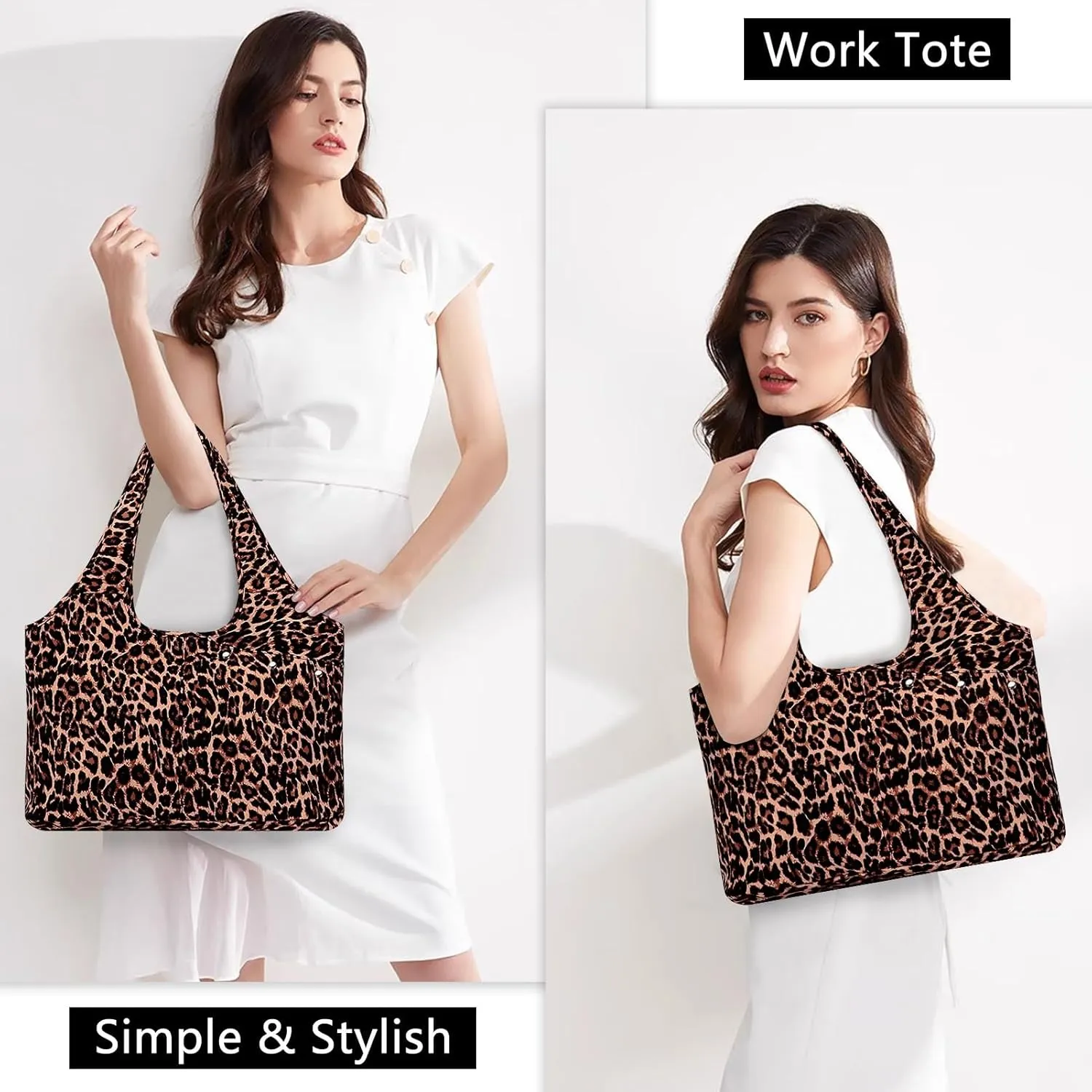 Tote Bag for Women with Wet Umbrella Compartment 13.3” Laptop Sleeve Zipper Shoulder Purse for Work/Shopping/Nursing