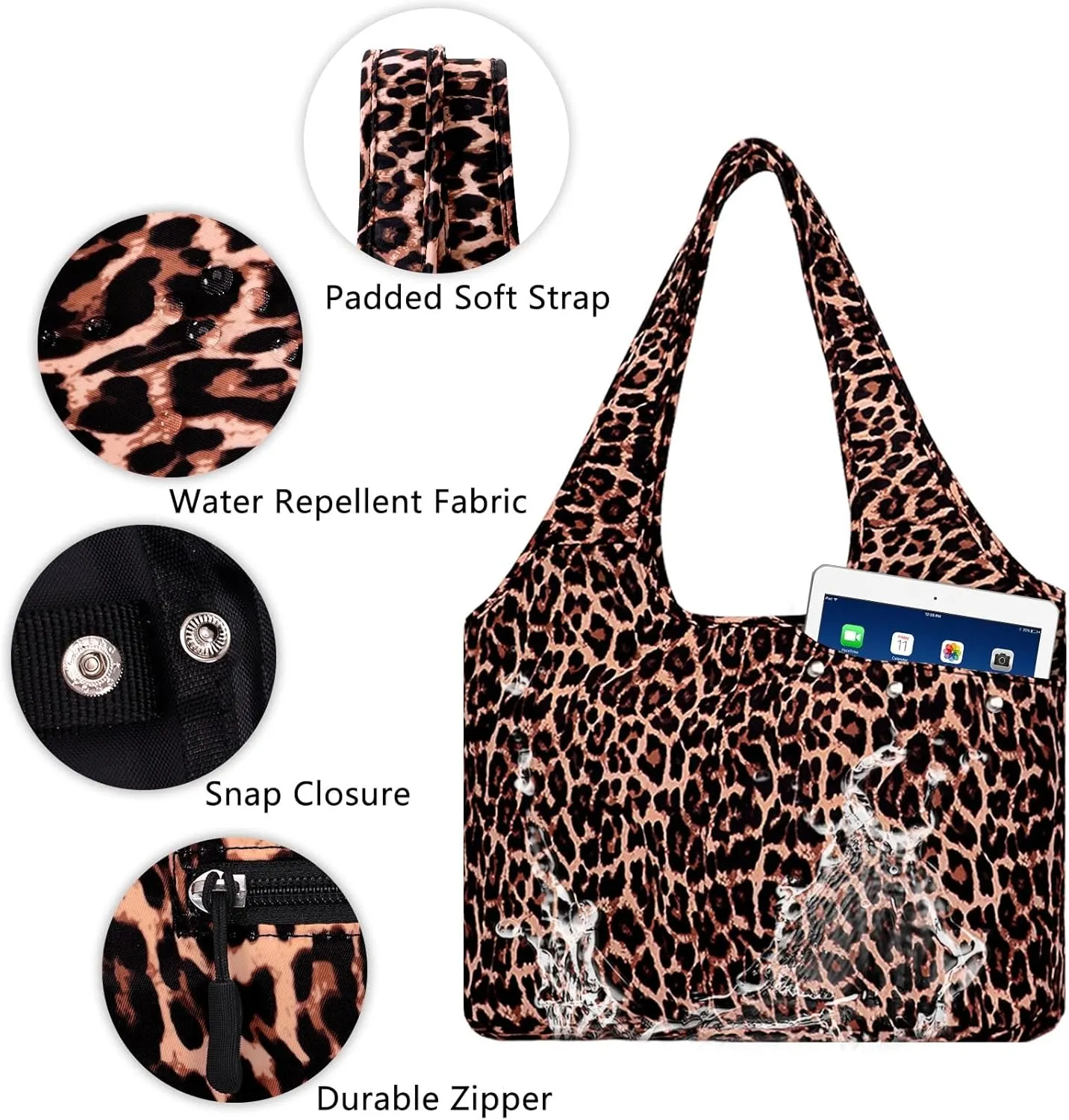 Tote Bag for Women with Wet Umbrella Compartment 13.3” Laptop Sleeve Zipper Shoulder Purse for Work/Shopping/Nursing