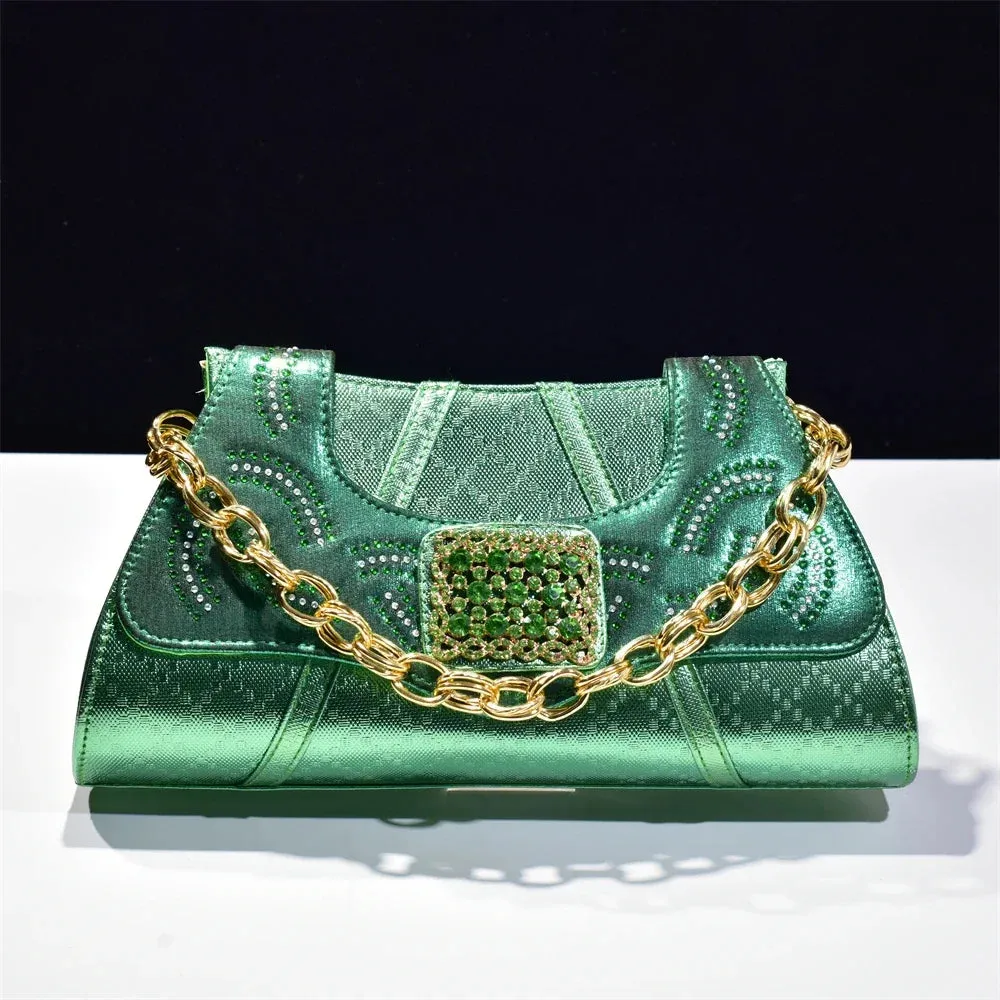 Trapezoid Chic Rhinestone Clutch