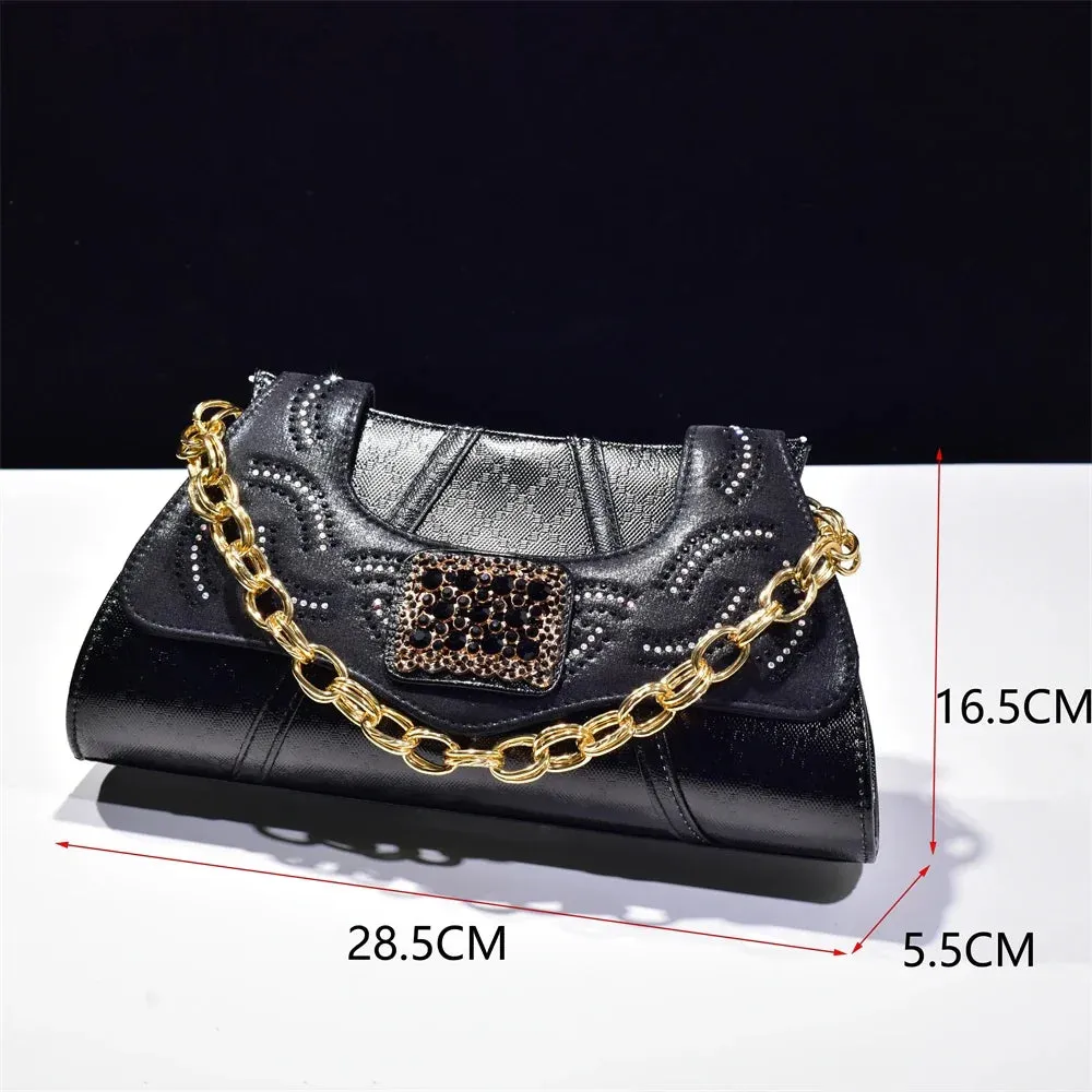 Trapezoid Chic Rhinestone Clutch