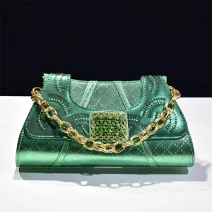 Trapezoid Chic Rhinestone Clutch