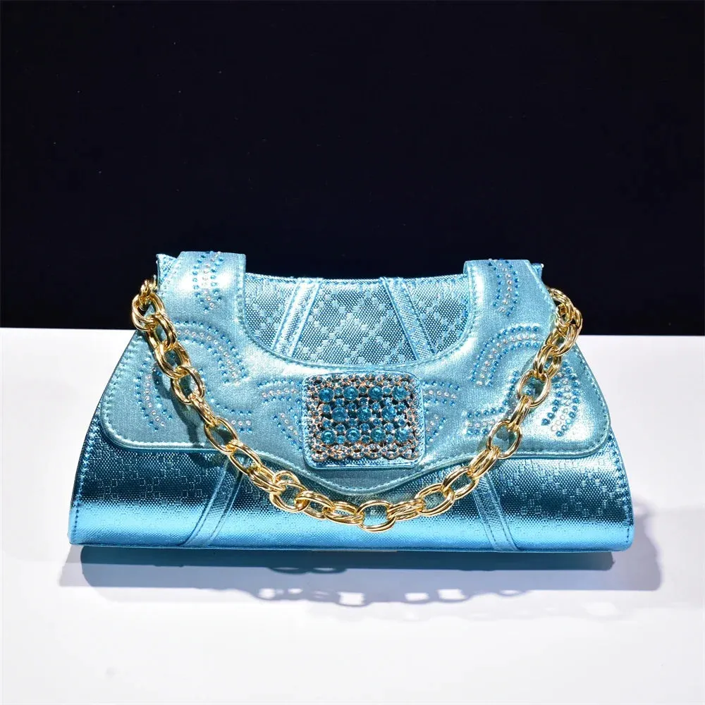 Trapezoid Chic Rhinestone Clutch