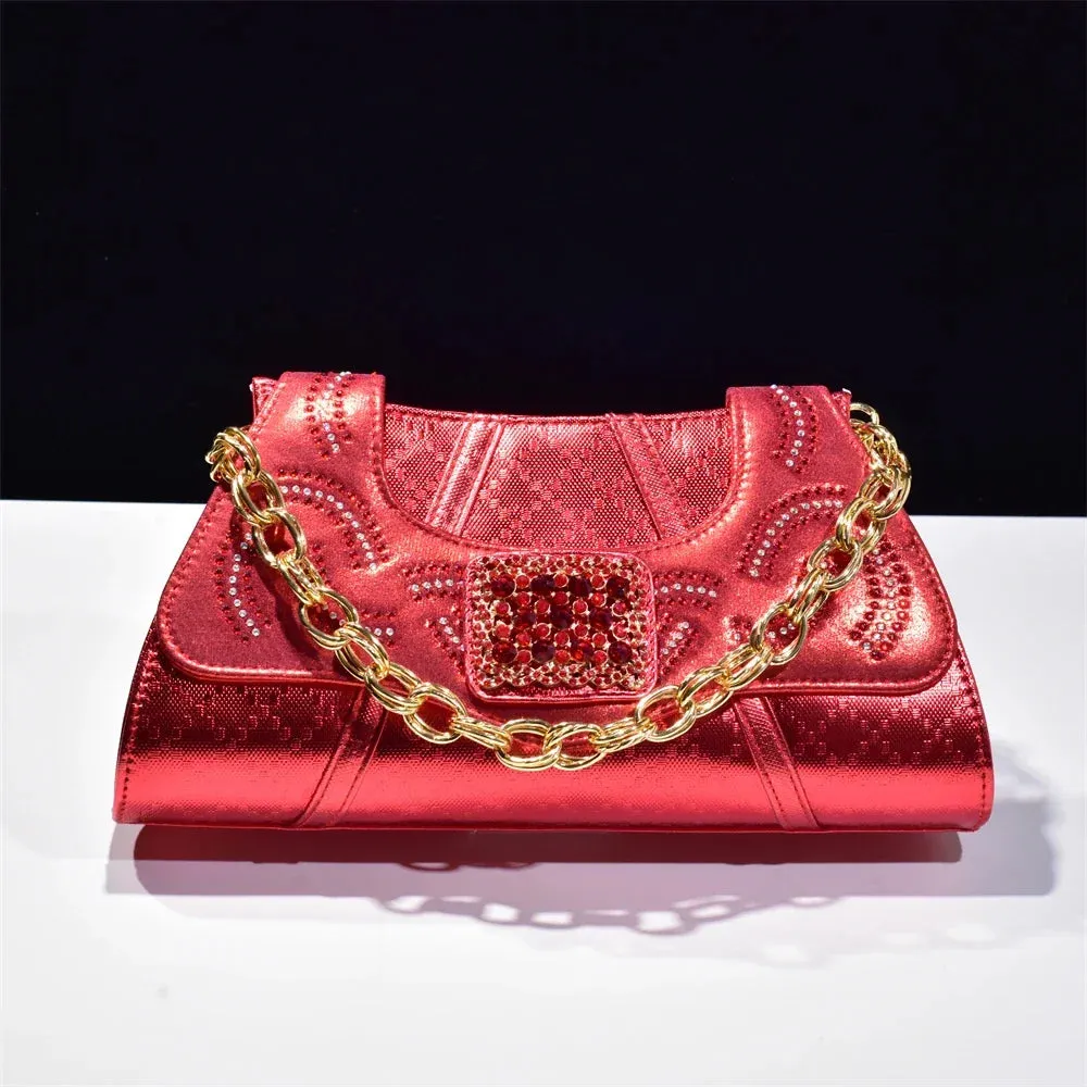 Trapezoid Chic Rhinestone Clutch