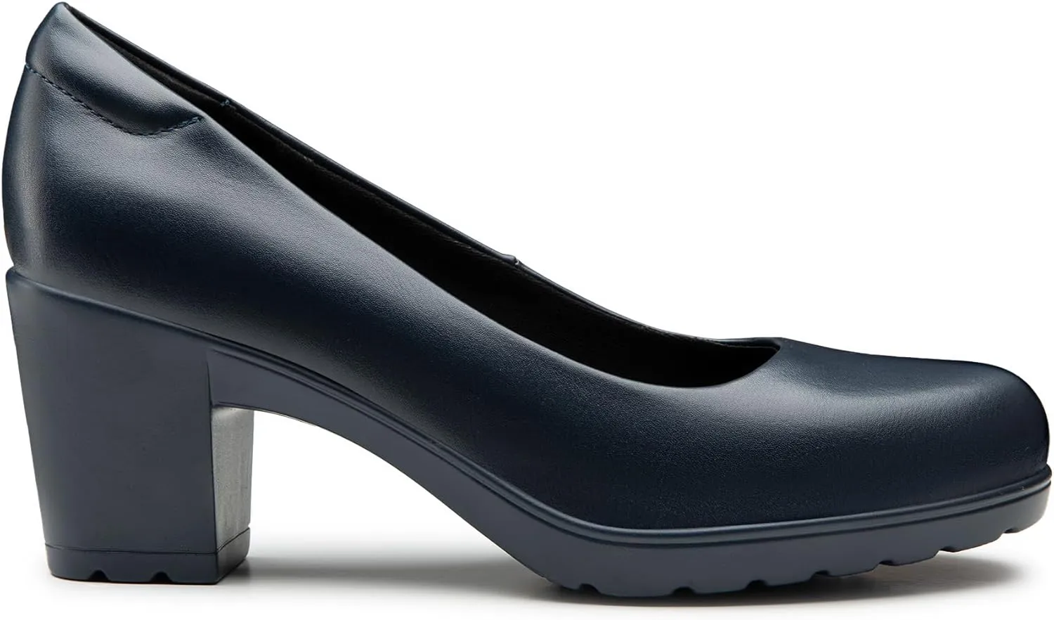 Trary Women's Chunky Low Block Heels Slip on Pumps,Comfortable Classic Closed Round Toe Work Dress Wedding Office Lady Pumps Shoes