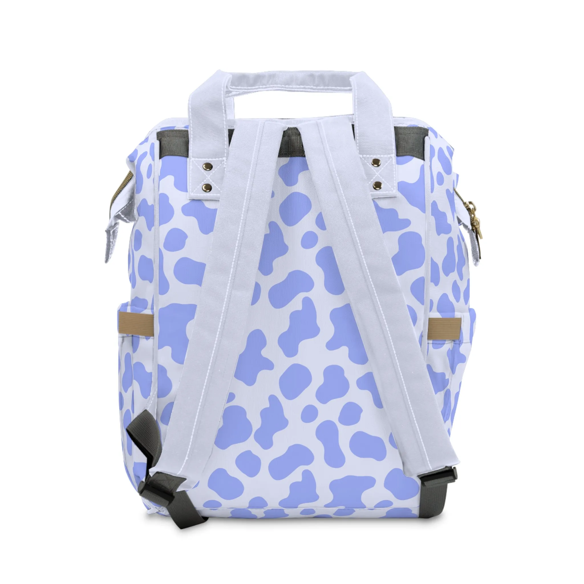 Trendy Cow Print Diaper Backpack - Durable Baby Bag with Unique Cow Pattern, Spacious Nappy Bag for Fashion-Forward Parents