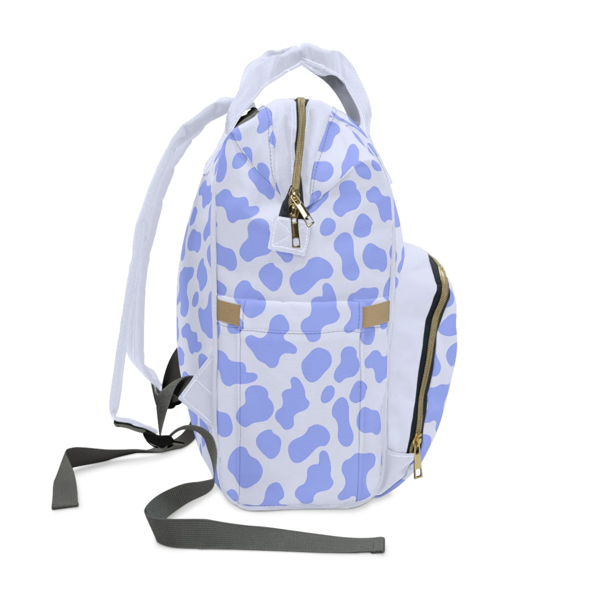 Trendy Cow Print Diaper Backpack - Durable Baby Bag with Unique Cow Pattern, Spacious Nappy Bag for Fashion-Forward Parents