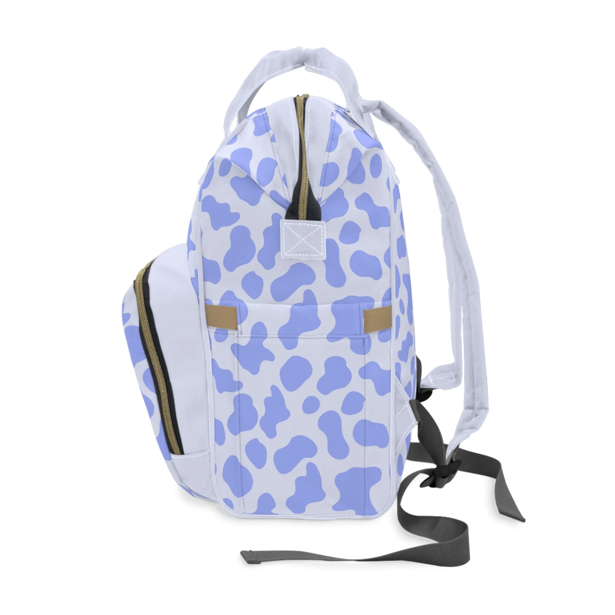 Trendy Cow Print Diaper Backpack - Durable Baby Bag with Unique Cow Pattern, Spacious Nappy Bag for Fashion-Forward Parents