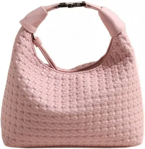 Trendy Shoulder Purses for Women PU Leather Woven Bag Hobo Tote Handbags Cute Crossbody Bags with Zipper Closure
